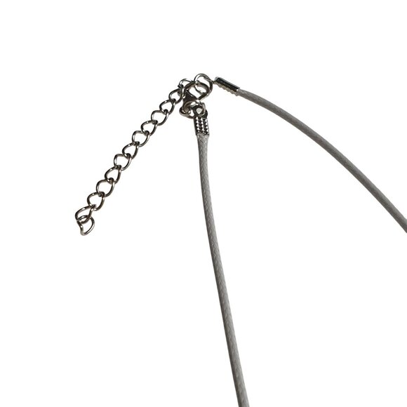 Clear Quartz Pendant Necklace Grey Cord Adjustable Chain Natural Healing Gift - Picture 2 of 5